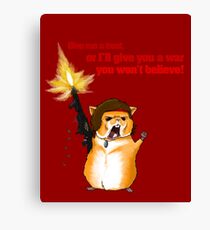 Hamster Rambo Text Canvas Print