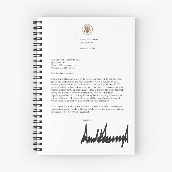 Item preview, Donald Trump's Letter to Nancy Pelosi designed and sold by joshcartoonguy.