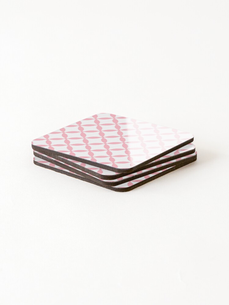 Thumbnail 4 of 5, Coasters (Set of 4), Pink Geometric Pattern designed and sold by starrylite.