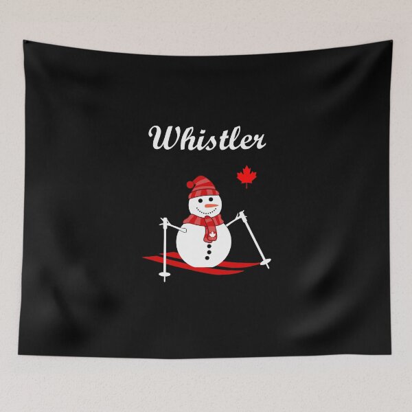 Item preview, Whistler Canada Skiing Snowman and Red Maple Leaf Color designed and sold by TinyStarCanada.