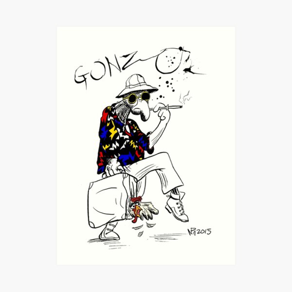 Gonzo- Fear and Loathing in Las Vegas parody Art Print