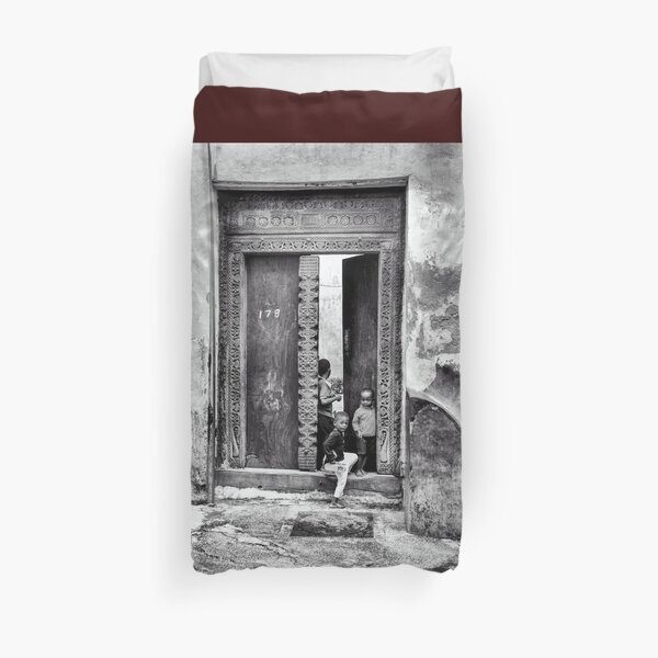 African Kids Playing - Stonetown Zanzibar 3609 Tanzania East Africa Duvet Cover