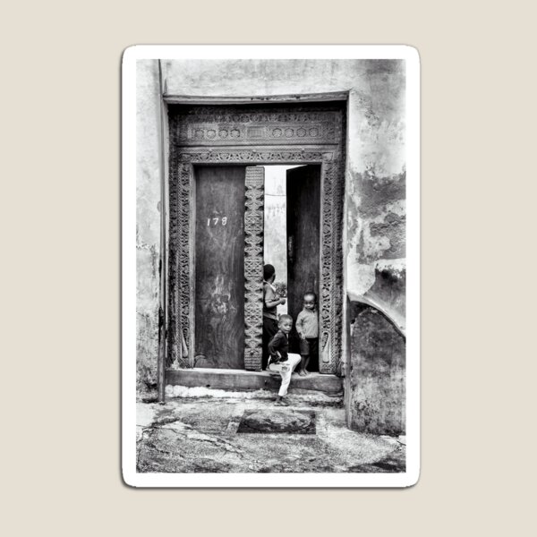 African Kids Playing - Stonetown Zanzibar 3609 Tanzania East Africa Magnet