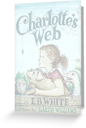 "Charlotte's Web - Text Art Full Book" Greeting Cards by TextArt