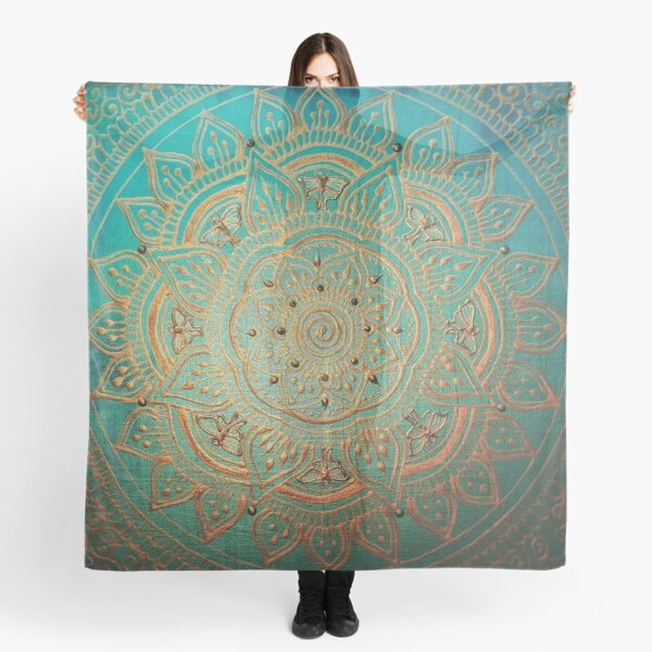 Teal Luna Mandala Scarf