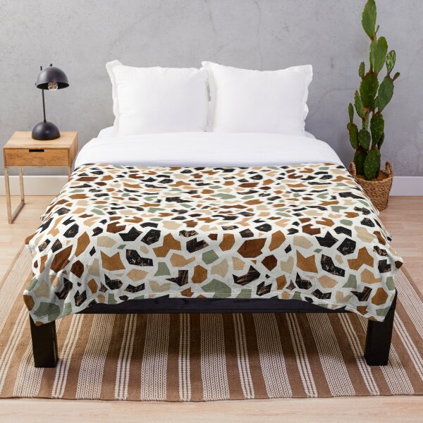 Gold Terrazzo Pattern Throw Blanket