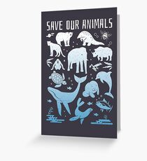 Retten Sie unsere Tiere - gefährdete Tiere der Welt Grußkarte