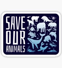 Retten Sie unsere Tiere - gefährdete Tiere der Welt Sticker