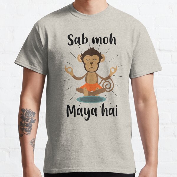 Item preview, Sab Moh Maya Hai Hindi Meditation Slogan T-shirt designed and sold by alltheprints.