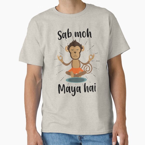 Item preview, Sab Moh Maya Hai Hindi Meditation Slogan T-shirt designed and sold by alltheprints.