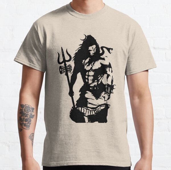  Lord Shiva Art Angry Trishul T-shirt  Classic T-Shirt