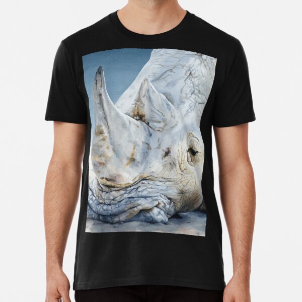 'Africa Dozing – White Rhino' square Premium T-Shirt