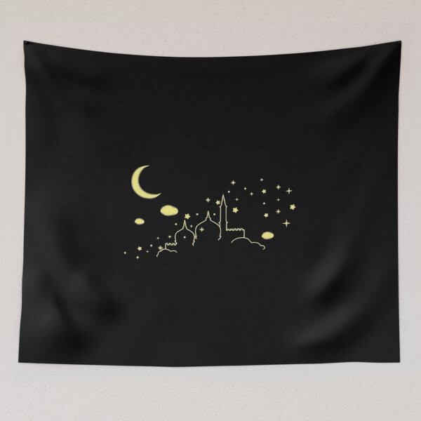 Item preview, Silhouette of a mosque with crescent and stars. designed and sold by Elpano.