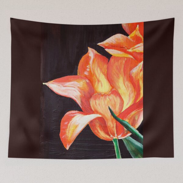 Item preview, tulip tulip flowers orange fire painting unique unique brush art bloom woman gift birthday designed and sold by originalstar.