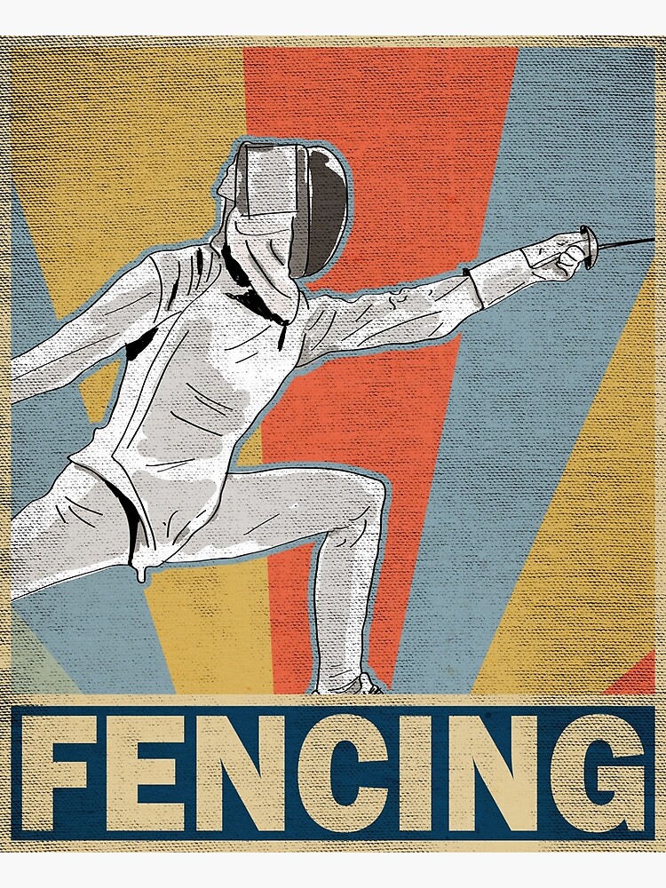 1948 Vintage Sports Poster Fencing Poster Cane Fighting Stick