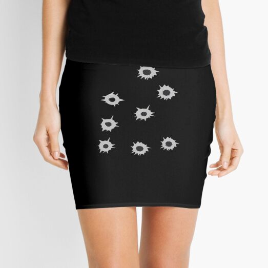 Bullet Holes by Chillee Wilson Mini Skirt