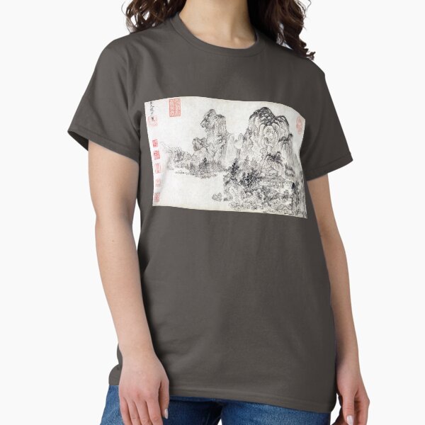 Vista previa del artículo con la obra «Paisaje en el estilo de Yan Wengui y Fan Kuan (ilustraciones japonesas restauradas)», diseñado y vendido por PromoteProgress.