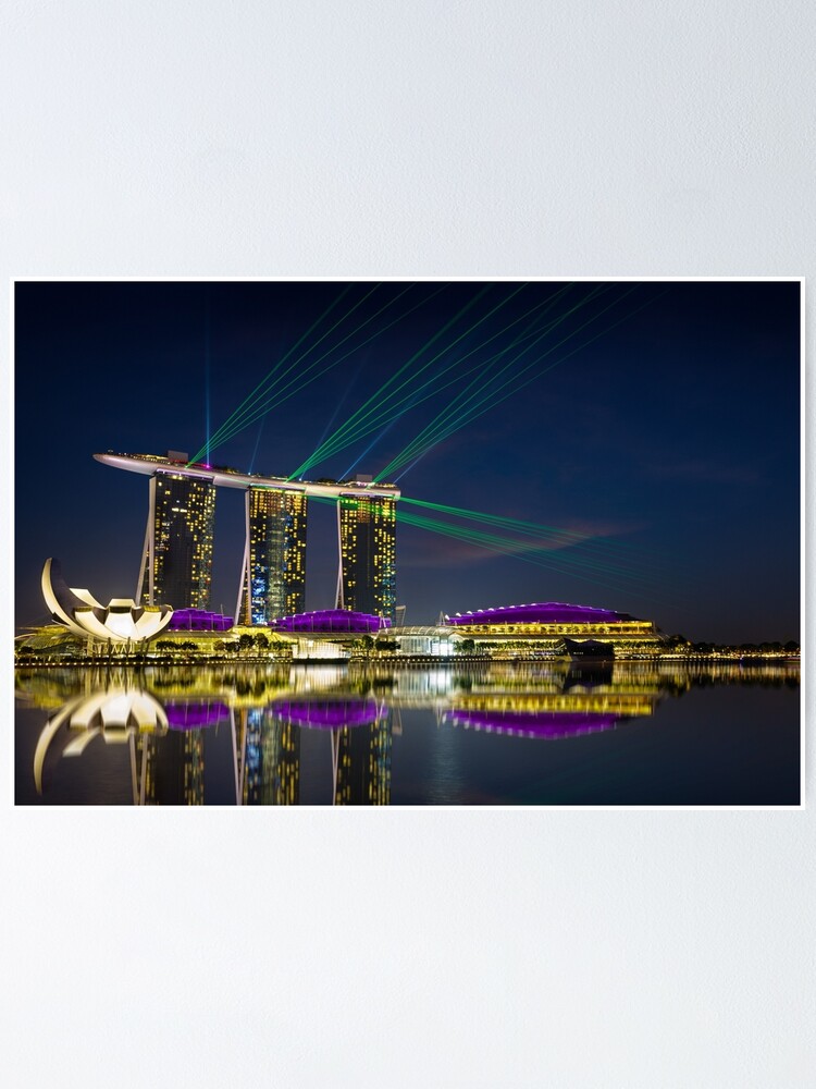 Singapore Skyline Marina Bay Sands Poster By Smexytragedy Redbubble