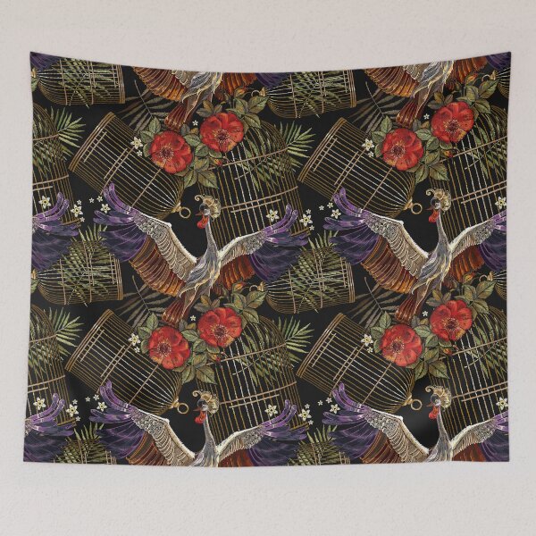 Item preview, Birds and cage pattern designed and sold by matrioshka.