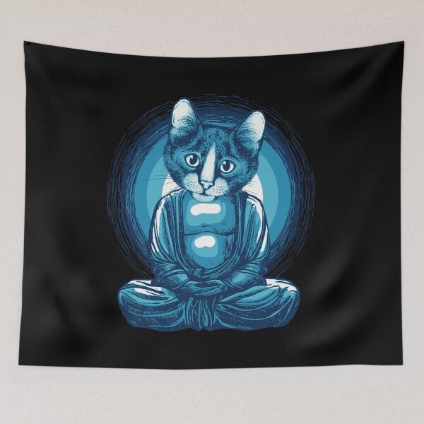 Item preview, Sitting Buddha Cat Cute Zen Buddhism Meditation Design designed and sold by Delightfully Cynical.