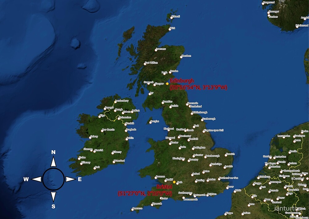 Which Is Further West Edinburgh Or Bristol