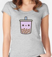 Camiseta entallada de cuello redondo Té lindo de la burbuja del corazón del amor
