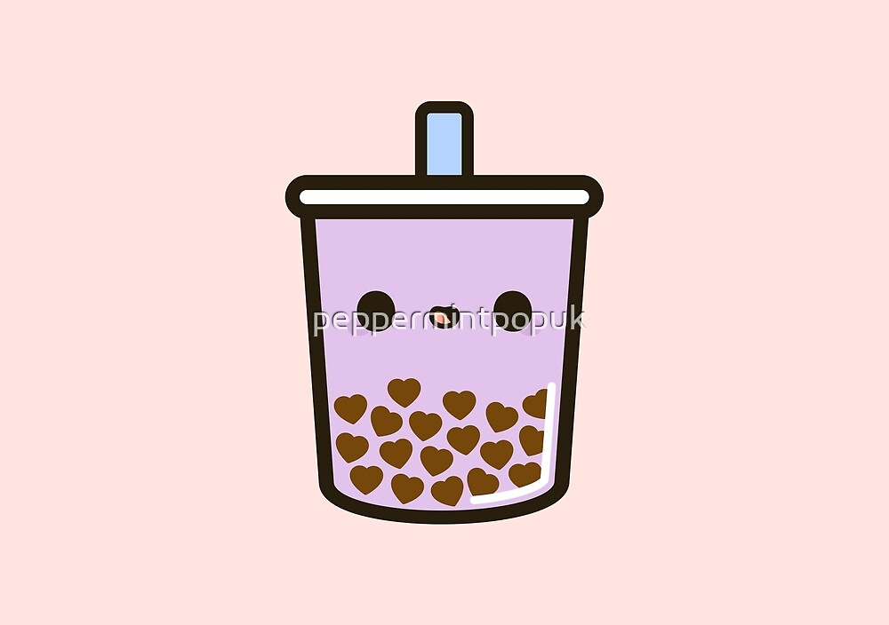 "Cute Love Heart Bubble Tea" by peppermintpopuk | Redbubble