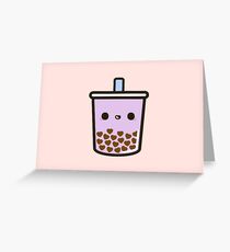 Cute Love Heart Bubble Tea Greeting Card