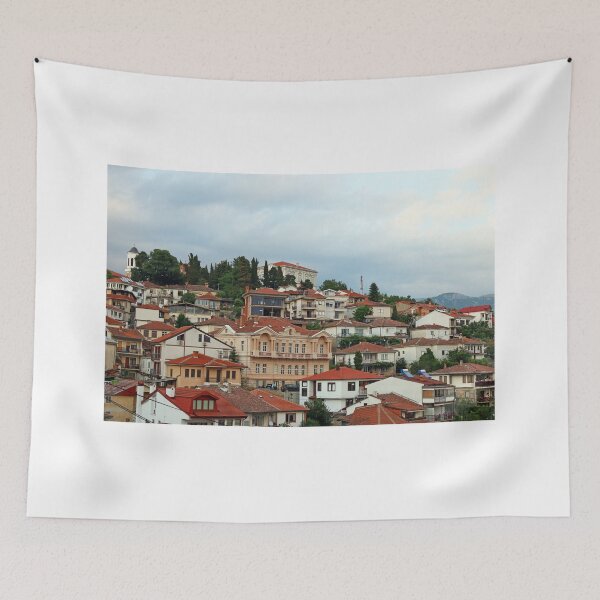 Item preview, old buildings on hill Ohrid Macedonia designed and sold by goceris.