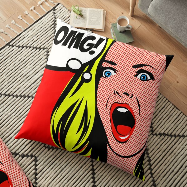 Retro Pop Art - OMG! Floor Pillow