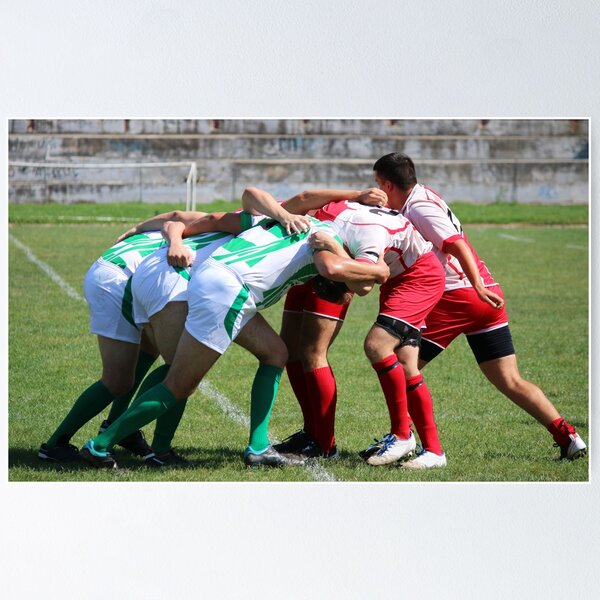 Item preview, rugby players pushing in a scrum sport designed and sold by goceris.
