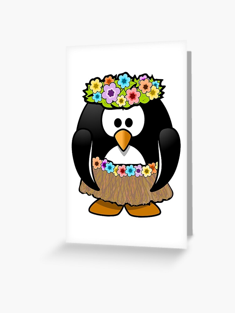 Cute Penguin In Hula Grass Skirt T Shirt Luau Party Cute Penguin In Hula Grass Skirt T Shirt Luau Party
