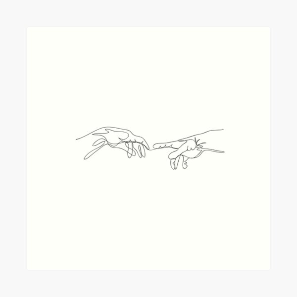 Michael Angelo, line art. Art Print