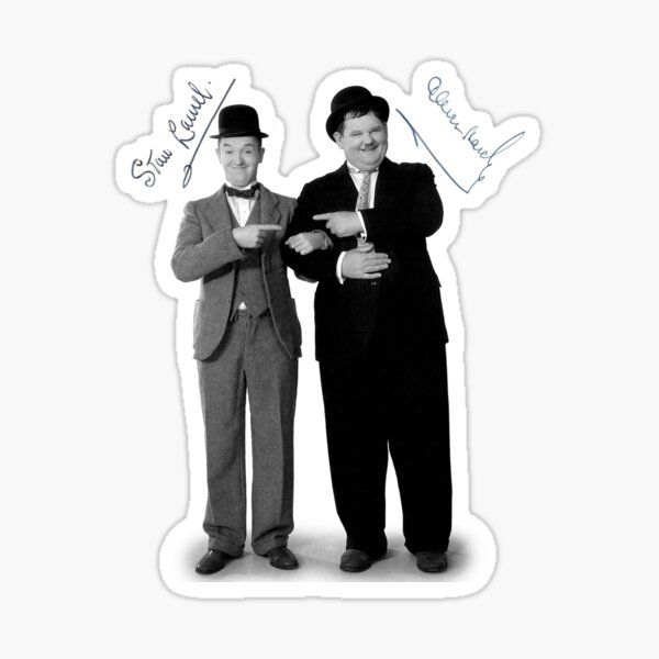sticker laurel and hardy redbubble