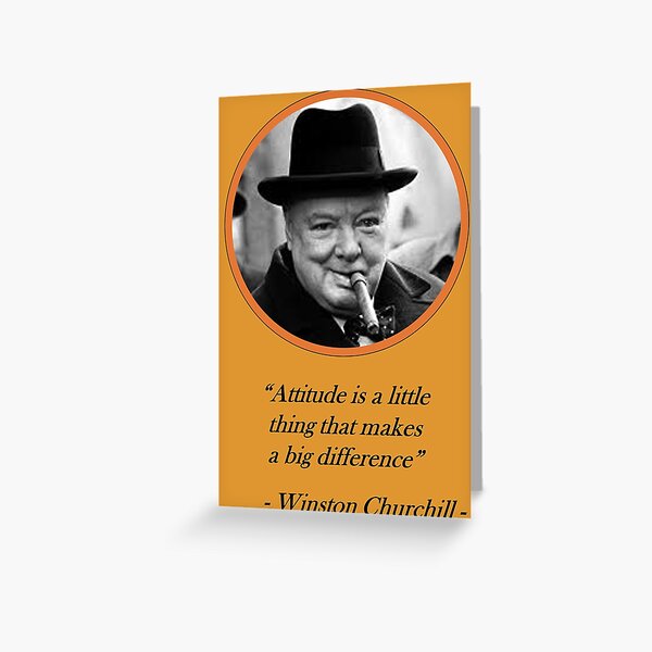 Quote Winston Churchill Attitude Greeting Card By Garlaska Redbubble