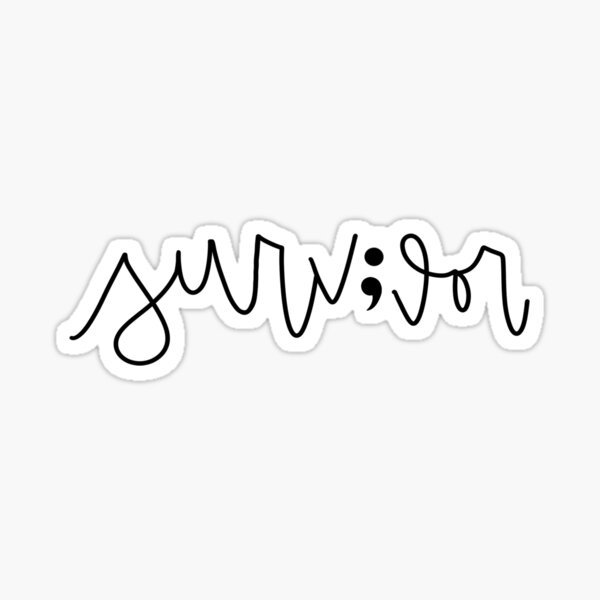 Item preview, Survivor Semi-Colon designed and sold by mshemdesigns.