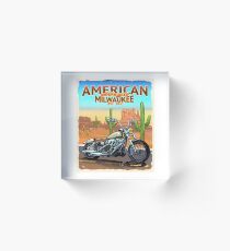 American motorcycle from Milwaukee Acrylic Block