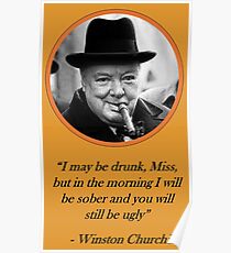 Winston Churchill Zitat Poster Redbubble
