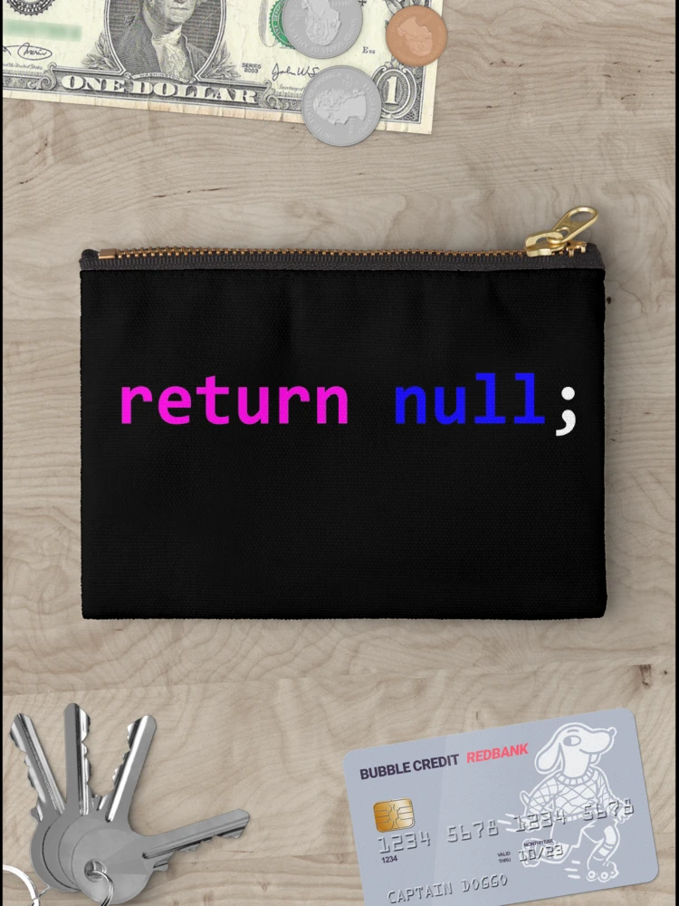Thumbnail 3 of 4, Zipper Pouch, computer programming - return null designed and sold by MagicDoorknob.