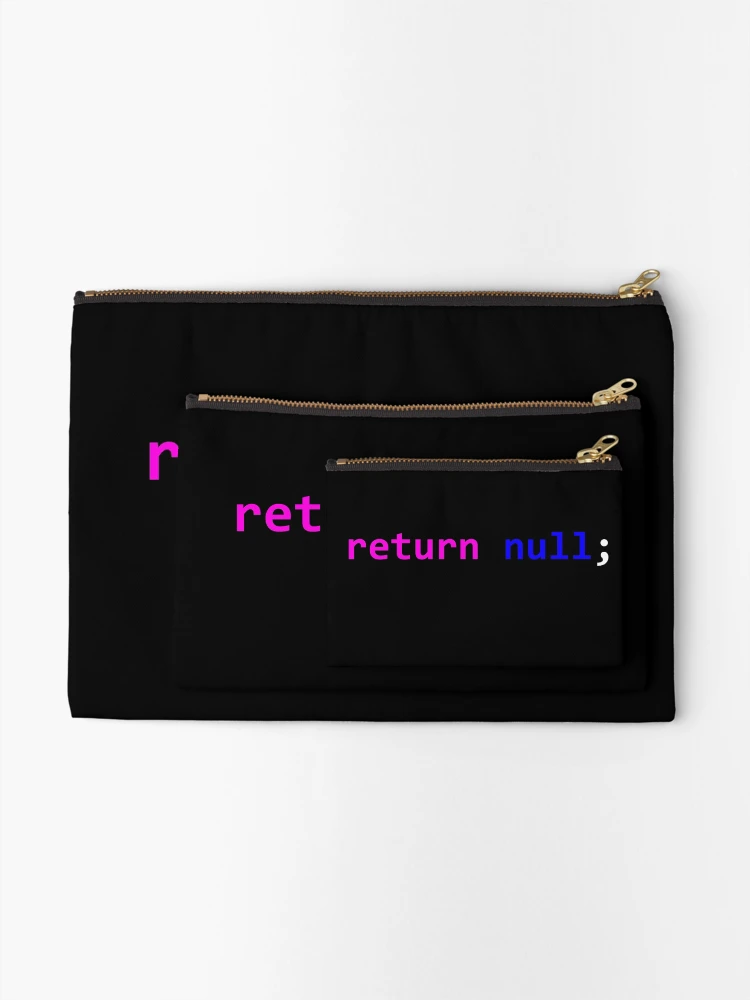 Thumbnail 2 of 4, Zipper Pouch, computer programming - return null designed and sold by MagicDoorknob.
