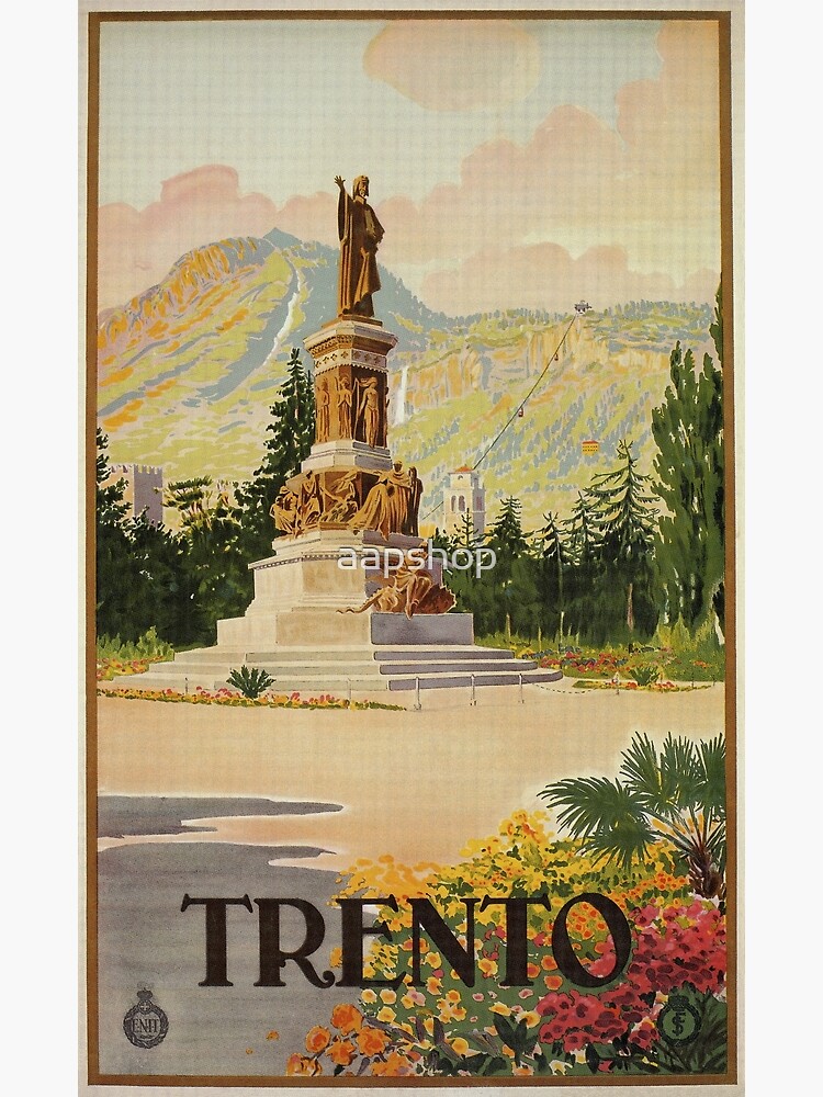 Disover Vintage Trento Trent Italian travel ad Premium Matte Vertical Poster