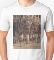 View of the Ducal Palace in Venice( Blick auf den Dogenpalast in Venedig)-Rudolf von Alt Unisex T-Shirt