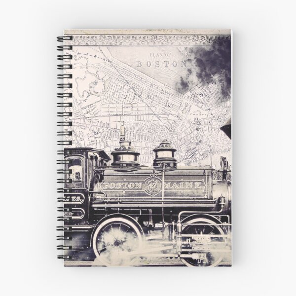 Item preview, Vintage Boston Locomotive designed and sold by Sasha Art Gallery.