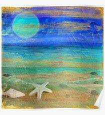 Turquoise Moon Poster