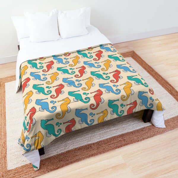 Seahorses Yellow Comforter
