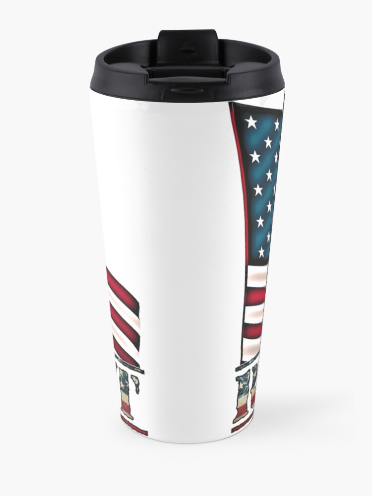 Alternate view of Patriotic Respect w/Eagle & USA Flag Travel Mug
