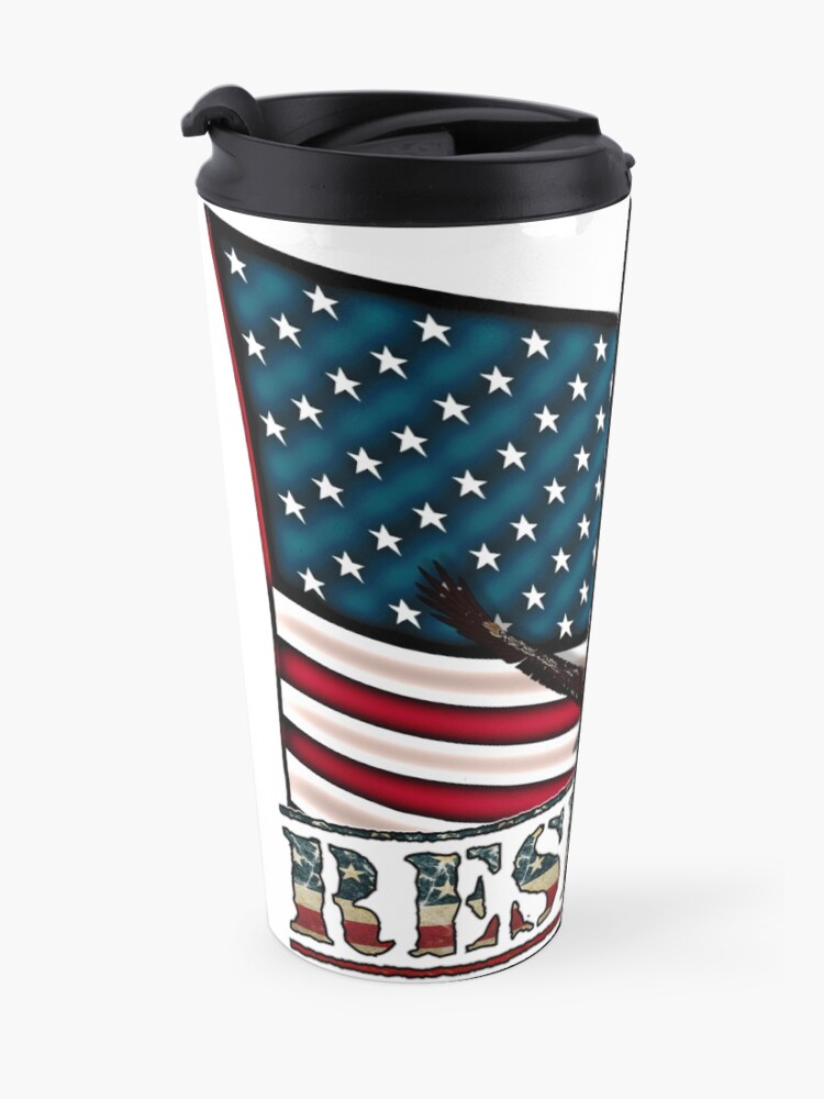 Alternate view of Patriotic Respect w/Eagle & USA Flag Travel Mug