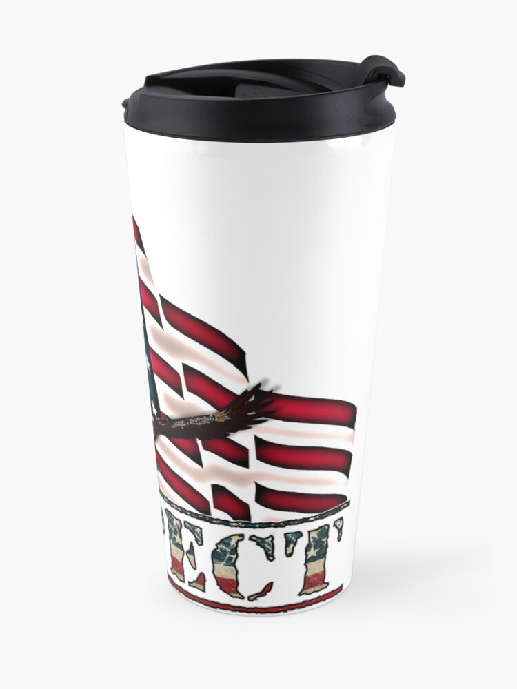 Alternate view of Patriotic Respect w/Eagle & USA Flag Travel Mug
