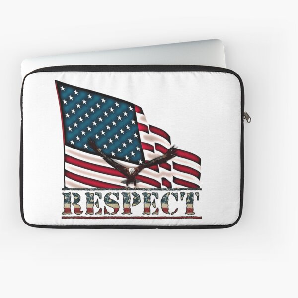 Patriotic Respect w/Eagle & USA Flag Laptop Sleeve
