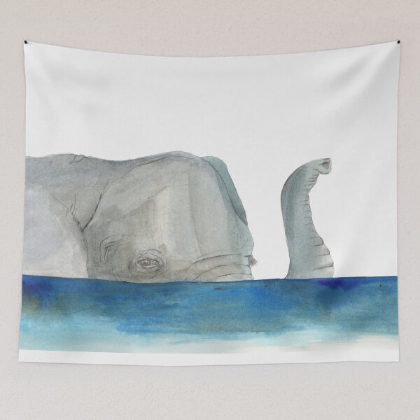 Item preview, Elephant in water designed and sold by Thalia Roman.